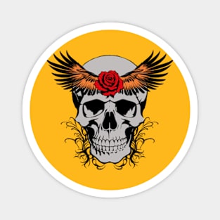 skull wings rose Magnet